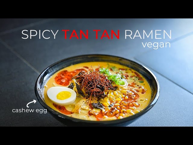 RESTAURANT STYLE Vegan Ramen Recipe | Spicy Tan Tan (Tantanmen)! (ビーガンラーメンのレシピ)