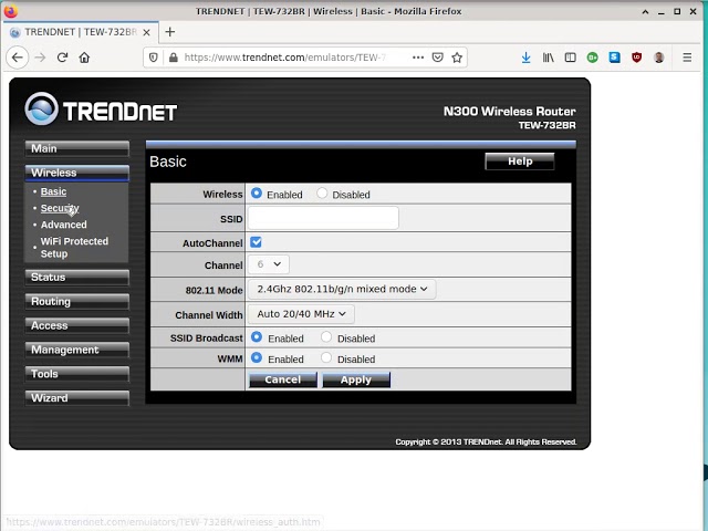 TRENDnet TEW-732BR Wifi router biztonsági beállítása Windows 10-hez