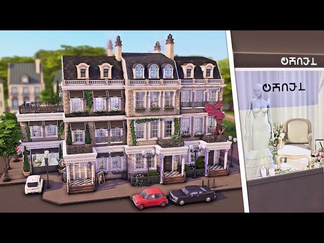 London Townhouses with Bridal Boutique | The Sims 4 Speed Build
