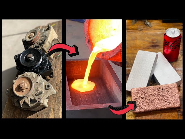Triple Melt - Awesome Alternator  Bars - ASMR Metal Melting - Trash To Treasure - Copper Aluminum