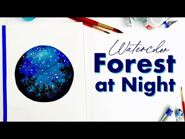 Watercolor Tutorial | Forest in a Circle!