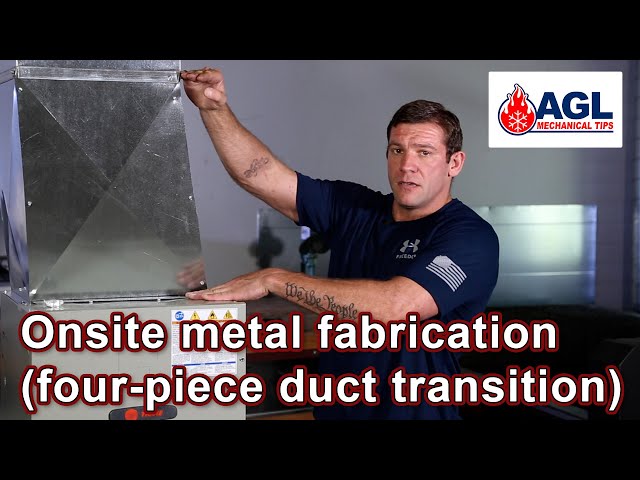 Onsite metal fabrication - four-piece duct transition (Mechanical / sheet metal training #106)