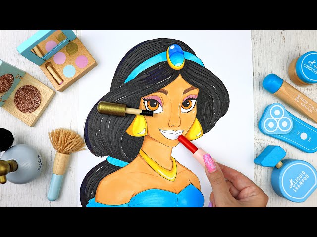 ASMR Makeup with WOODEN Cosmetics for Princess 💄 Drawing 1Hr