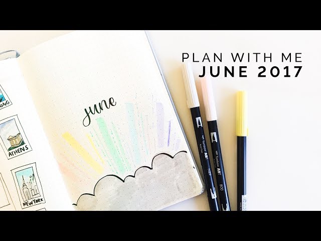 pastel bullet journal plan with me ☁ june 2017