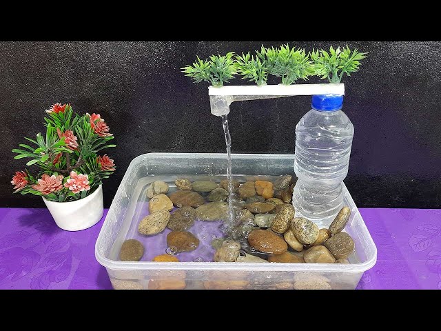 DIY - How to make water fountain easy at home from plastic bottle