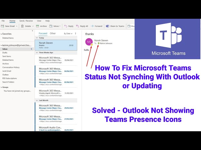 Solved - Outlook Not Showing Teams Presence Icons | Fix - Teams Status Not syncing With Outlook