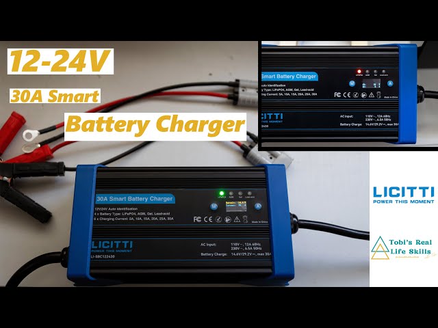 Licitti 30A Smart Battery Charger | 12-24V adjustable!