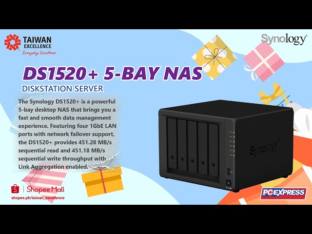 SYNOLOGY: DS1520+ 5 BAY NAS
