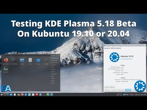 Testing KDE Plasma 5.18 Beta on Kubuntu 19.10 or 20.04