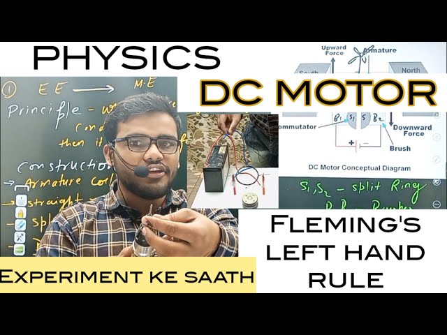 Physics - DC MOTOR & Fleming's left hand rule ! With demonstration