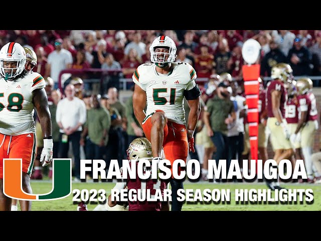 Francisco Mauigoa 2023 Regular Season Highlights | Miami LB