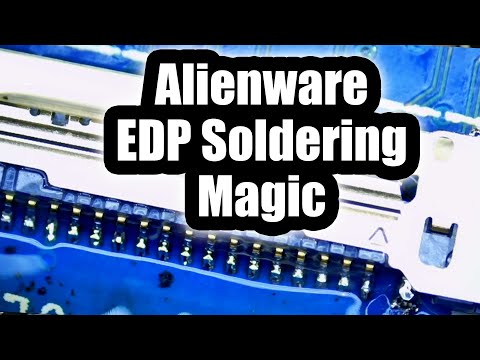 Alienware EDP display connector replacement using NF.Mini solder pen and low melt solder