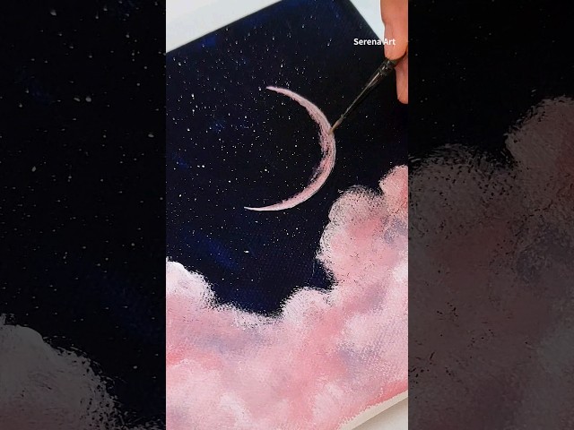 Easy night sky acrylic painting technique #art #painting #paintingtutorial