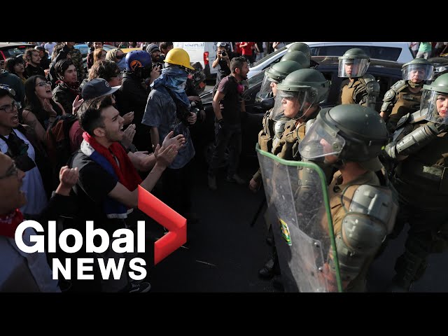 Chile protests: Police face off with protesters as tensions flare in Santiago