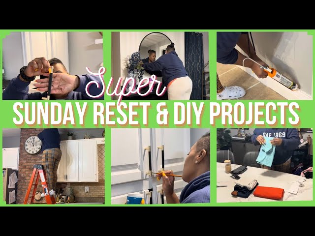 SUPER SUNDAY RESET  & DIY HOUSE PROJECTS / NEW CABINET HARDWARE/ DEEP CLEANING / LAUNDRY & MORE