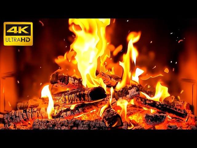 🔥 Cozy Fireplace: Soothing Ambiance with Burning Fire Sounds and Crackling Logs 🔥 Fireplace 4K