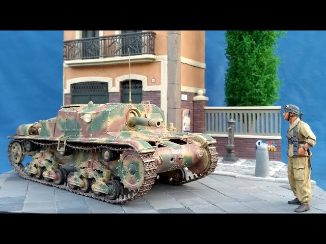 "Former allies" knocked out Semovente M42, Rome 10th of September 1943 diorama scene in 1/35 scale