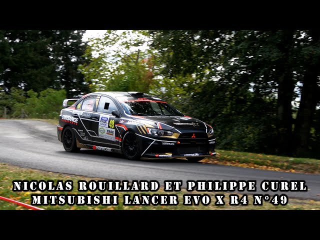 Finale coupe France Rallyes 2023 Ambert Mitsu Lancer Evo X R4 N°49 Nicolas ROUILLARD Philippe CUREL