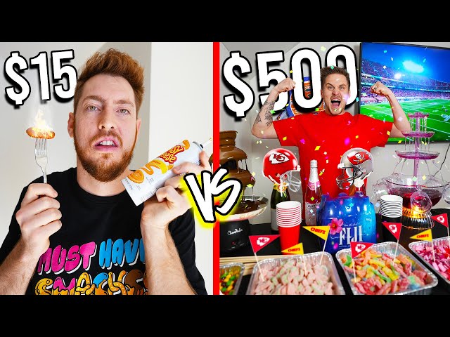 $15 VS $500 SUPER BOWL SNACKS! *Budget Challenge*
