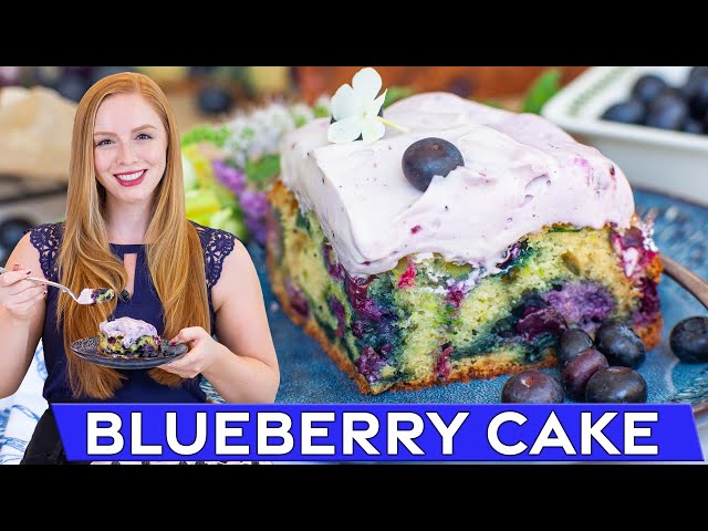 The BEST Blueberry Zucchini Cake Recipe!! | with blueberry cream cheese frosting