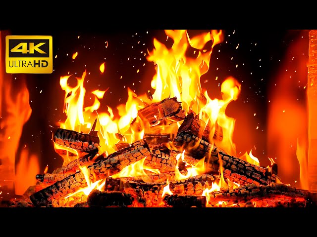 🔥 Fireplace with Soothing Sounds of Burning Logs and Relaxing Atmosphere 🔥 Crackling Fireplace 4K