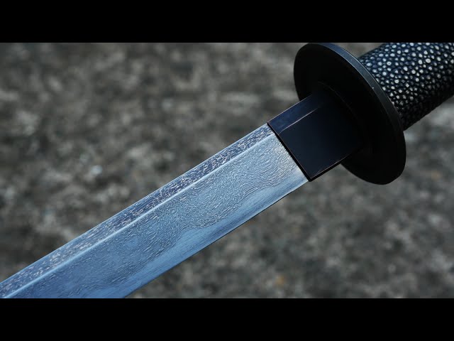Forging a Damascus Katana from 1000 paperclips