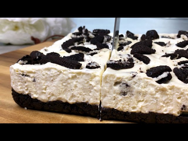 ONLY a handful of Ingredients! Delicious creamy No Bake Oreo Cheesecake without Oven - Recipe # 64