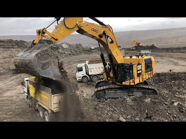 Caterpillar 6015B Excavator Loading Trucks Non Stop For 3 Hours - Mega Machines Movie