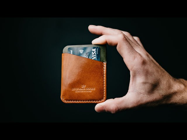 Making a SIMPLE handmade leather WALLET - ASMR