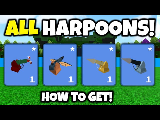 ALL HARPOON ITEMS!! (how to get) | Build a boat for Treasure ROBLOX