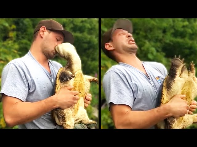 He Tried to Kiss a Snapping Turtle