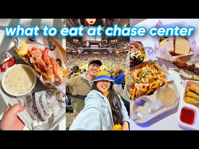 what i ate at a warriors game! 🏀💙💛 chase center food tour (bbq, lobster roll, lumpia + more)