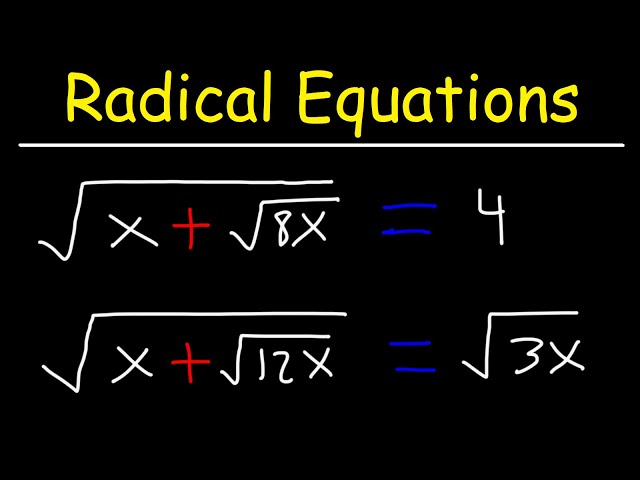 How To Solve Composite Radical Equations With Internal Square Roots - Algebra
