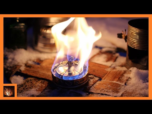 Heat controlled alcohol stove for winter Bushcraft camp