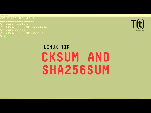 How to use cksum and sha256sum command