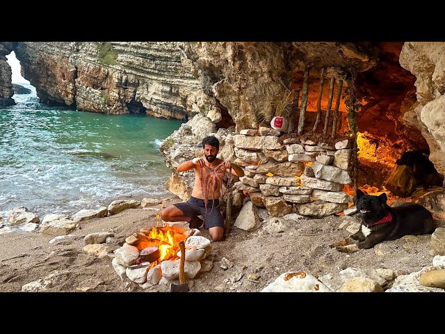 3 DAYS solo survival (NO FOOD, NO WATER, NO SHELTER) Catch and Cook, OCTOPUS - Bushcraft Camping