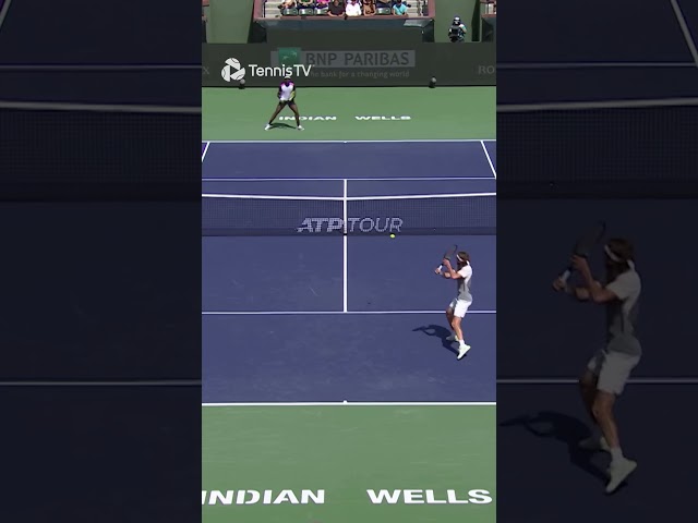 INCREDIBLE shot from Tsitsipas in Indian Wells 🤯