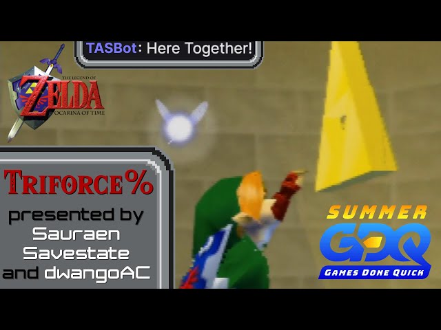OoT Triforce Percent ACE Showcase: TASBot brings us Here Together at SGDQ 2022! (Beta + new content)