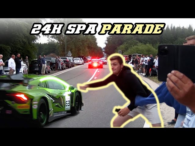 PARADE 24H of SPA 2023 | Racecars on public road | Huracan, 992 GT3R, 296, Hoonitron, M4, ...