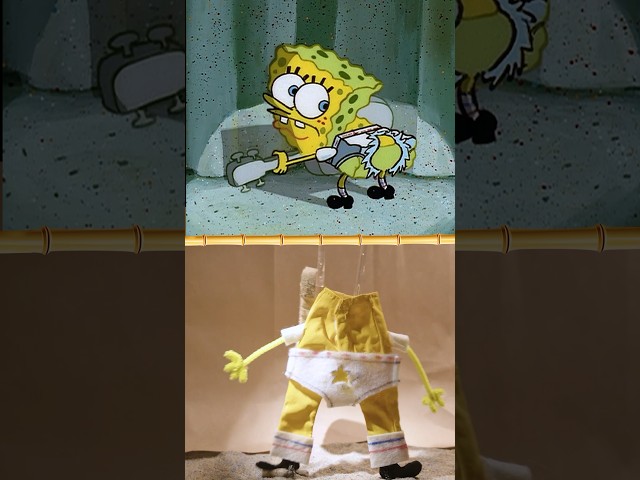 spongebob 'ripped his pants' IRL! 💔 | spongebob #shorts