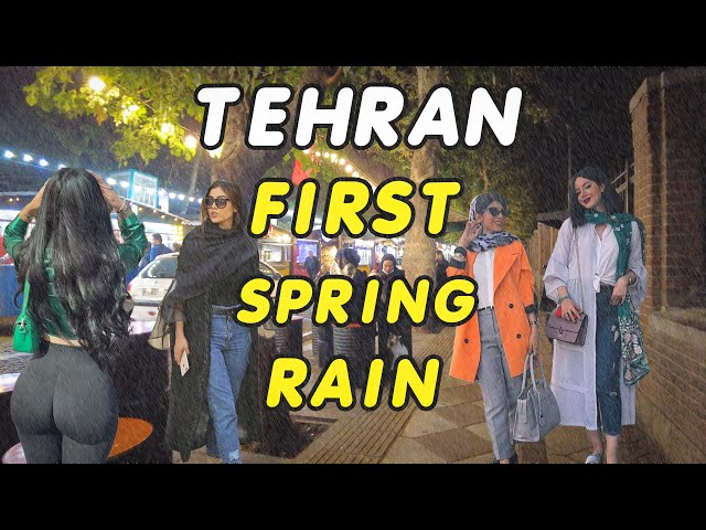 TEHRAN IRAN First Heavy Spring Rain Walking Vlog #walking