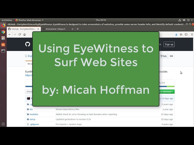 10 Minute Tip: Using EyeWitness to Surf Web Sites