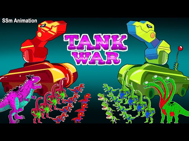 Rescue SPIDER CARNOTAURUS vs TANK DINOSAURS, BRACHIOSAURUS, Baby T-REX ,Tyrannosaurus: Who Will Win?