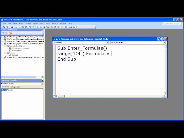Excel Macro VBA Tip 9 - Enter Formulas in Excel with a Macro