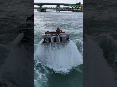 Pontoon Boat vs Haulover Inlet | Wavy Boats