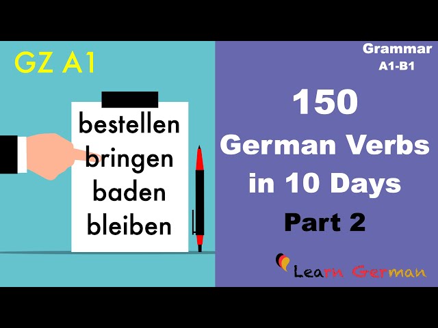 150 Verbs in 10 days Part 2 | Goethe Zertifikat A1 | Learn German | A1-B1 | Grammar