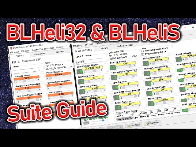 BLHeliS & BLHeli32 Configuration Guide Reverse Motor Direction Change PWM Freq & More ...