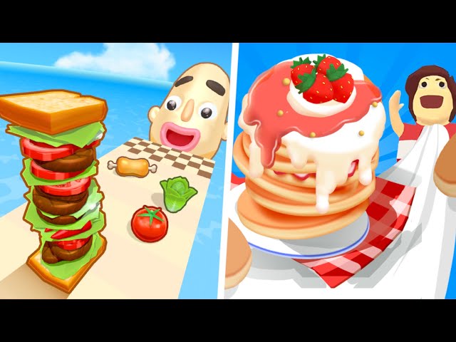 Sandwich Runner Vs Pancake Run Trailer Gameplay Walkthrough All Levels New Update 🍔🍗🍔🍤🍟