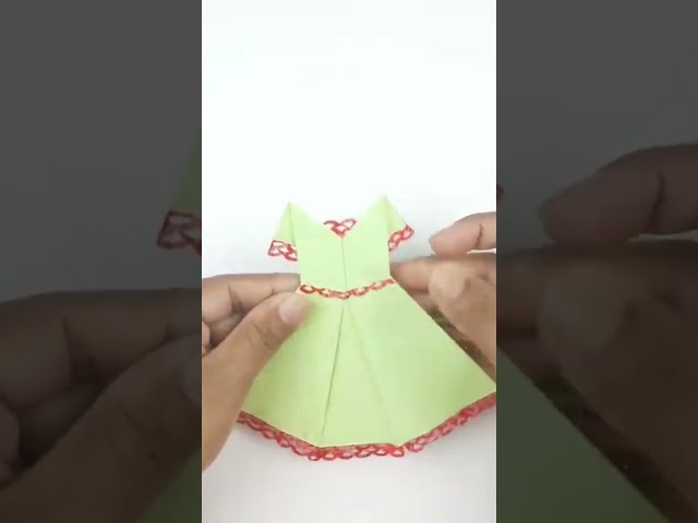How to make a paper dress #shorts #origami #papercrafts