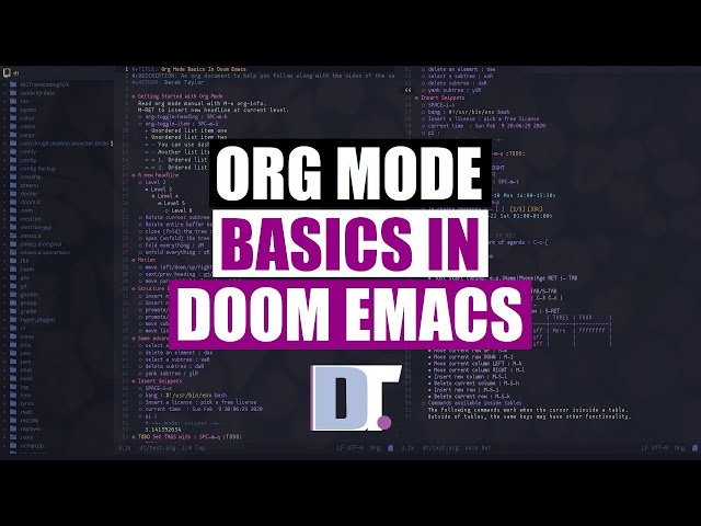 Org Mode Basics In Doom Emacs